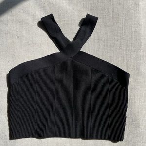 Aritzia Babaton Sculpt Knit Criss Cross Top